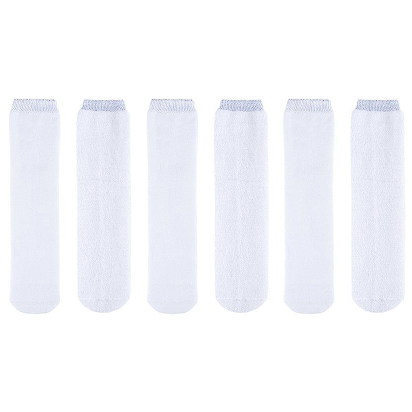 6 Pack Prosthetic Socks - White - 50cm Length