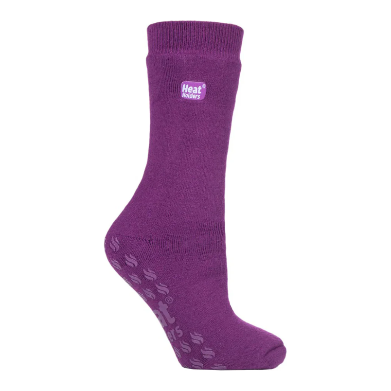 1 Pair Ladies Heat Holders Raynaud's Thermal Slipper Socks - Violet