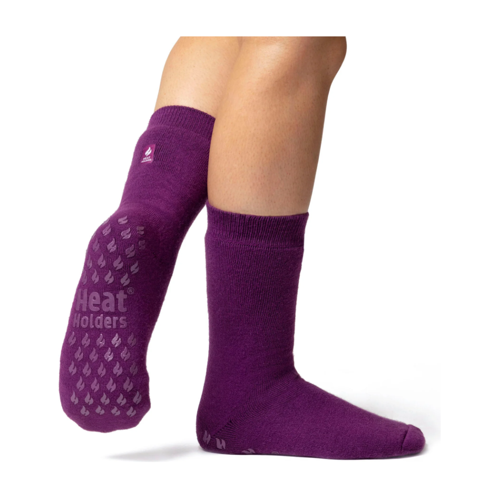 1 Pair Ladies Heat Holders Raynaud's Thermal Slipper Socks - Violet