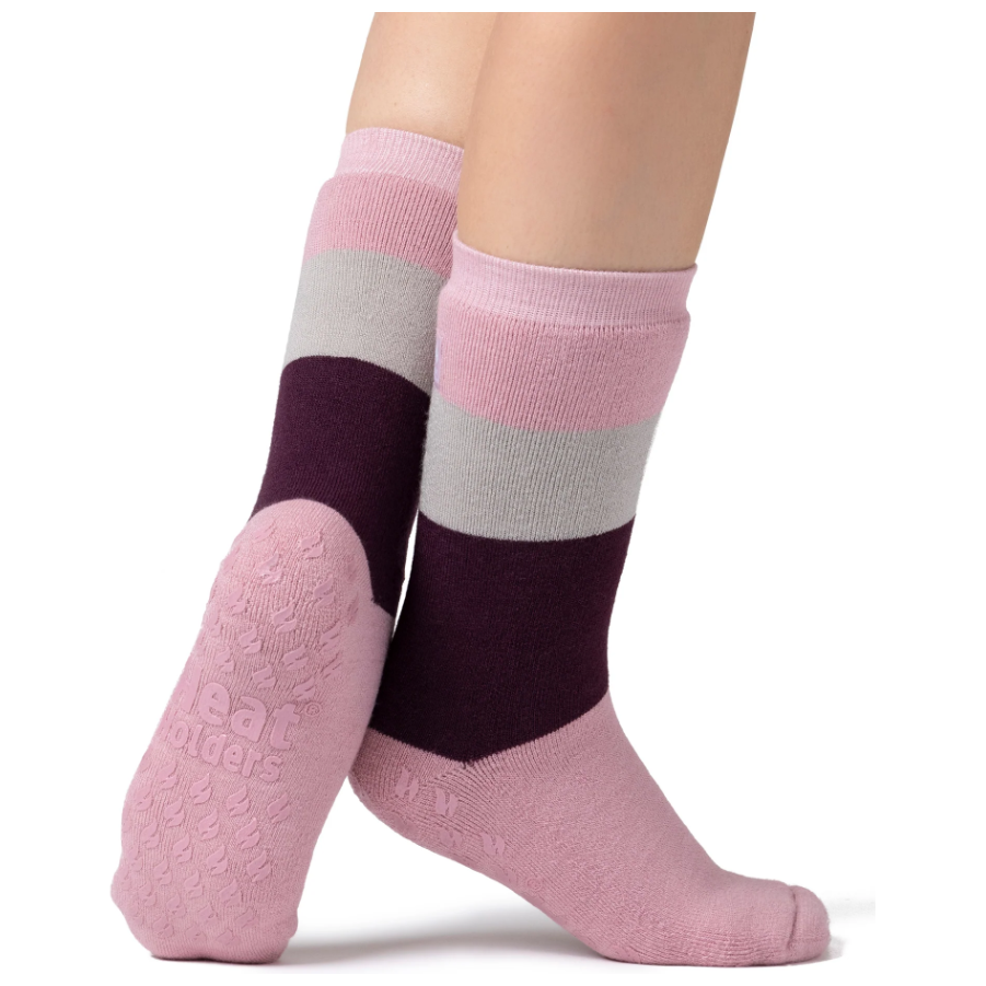 1 Pair Ladies Heat Holders Raynaud's Thermal Slipper Socks - Rose