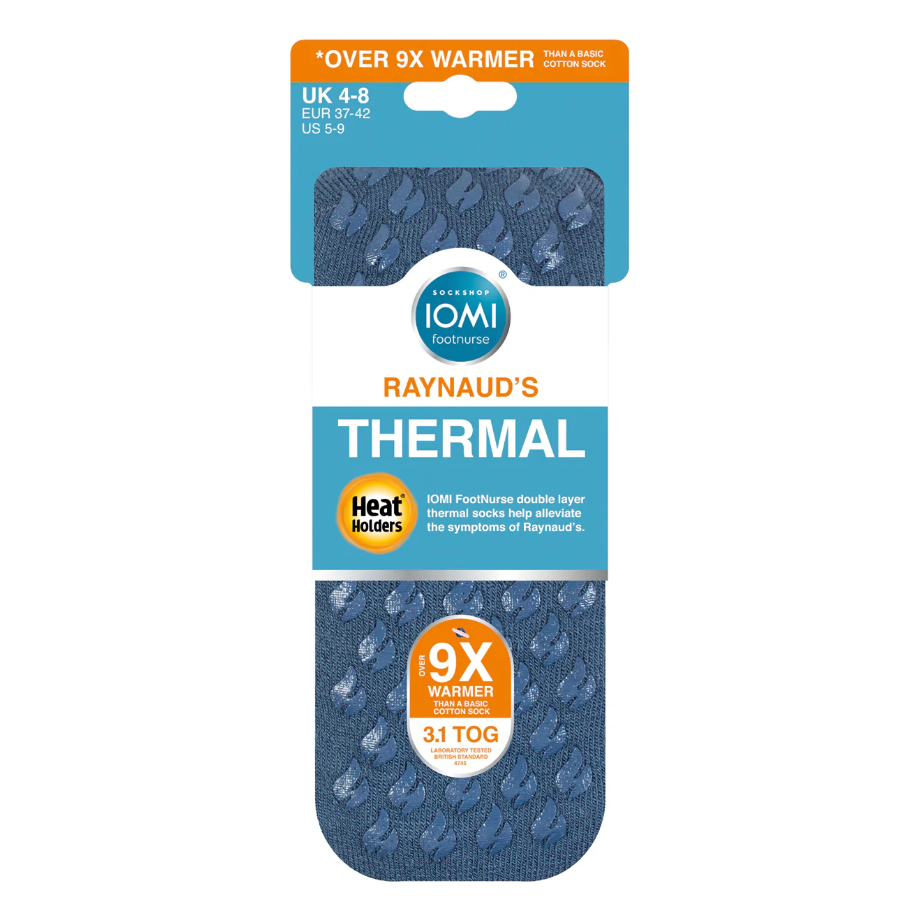 1 Pair Ladies Heat Holders Raynaud's Thermal Slipper Socks - Denim