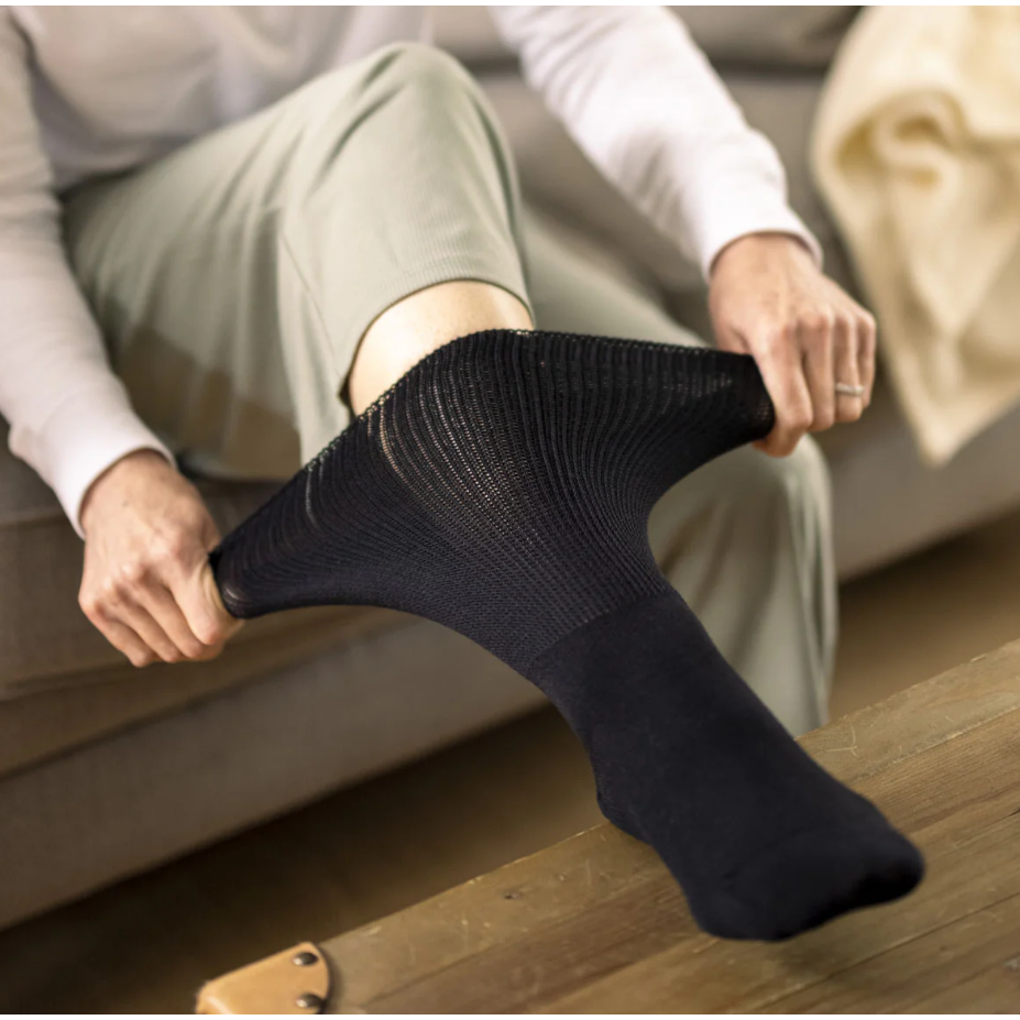1 Pair Extra Wide Oedema Socks - Black