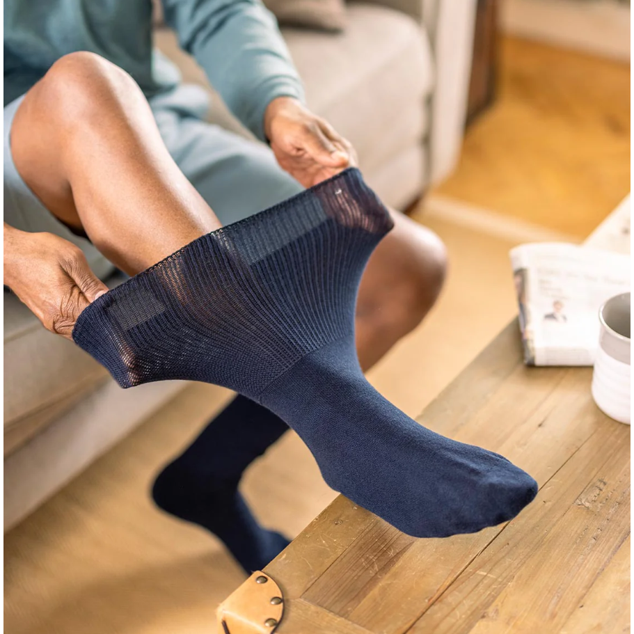 1 Pair Extra Wide Oedema Socks - Navy