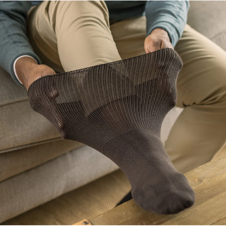 1 Pair Extra Wide Oedema Socks - Brown