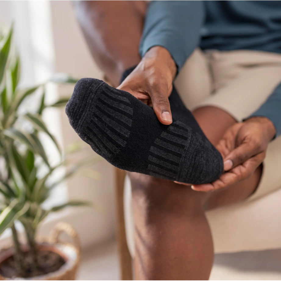 1 Pair Diabetic Walker Wool Boot Socks - Black