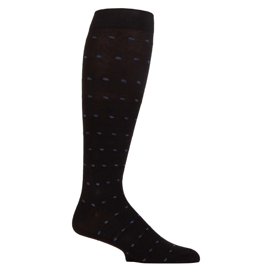 1 Pair Mens Compression Flight Socks - Black/Blue