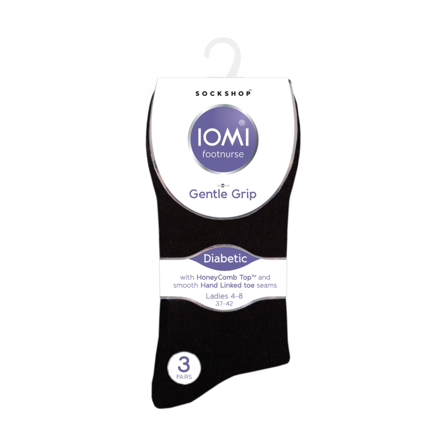6 Pairs Ladies Diabetic Socks - Black