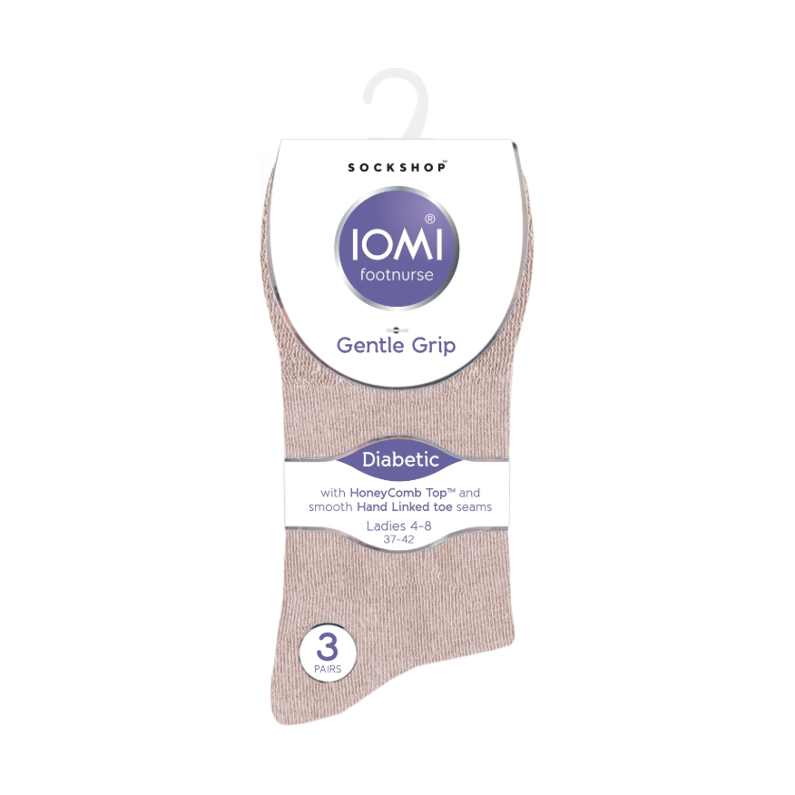 6 Pairs Ladies Diabetic Socks - Natural Mix
