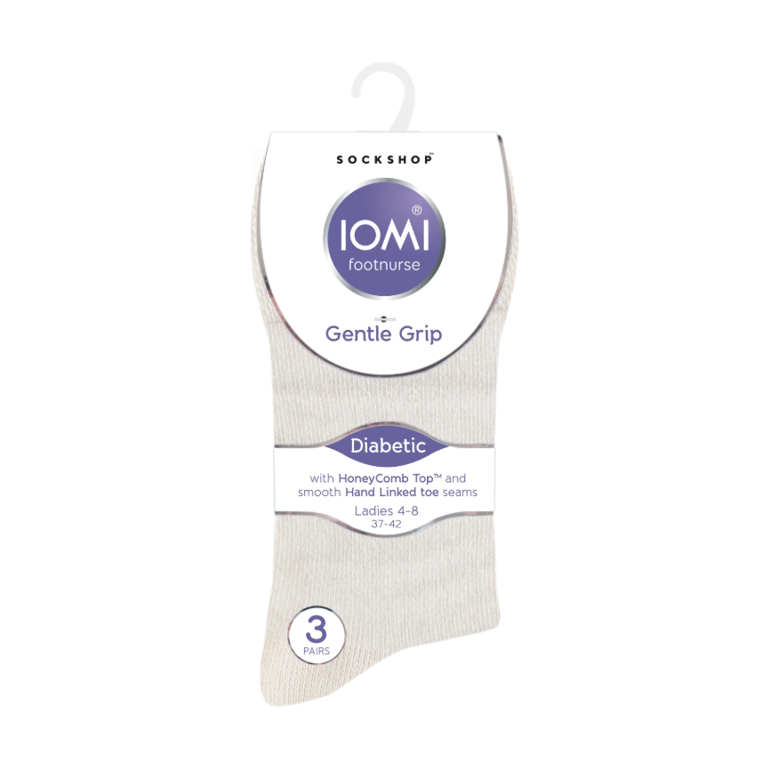 6 Pairs Ladies Diabetic Socks - Light Brown Mix