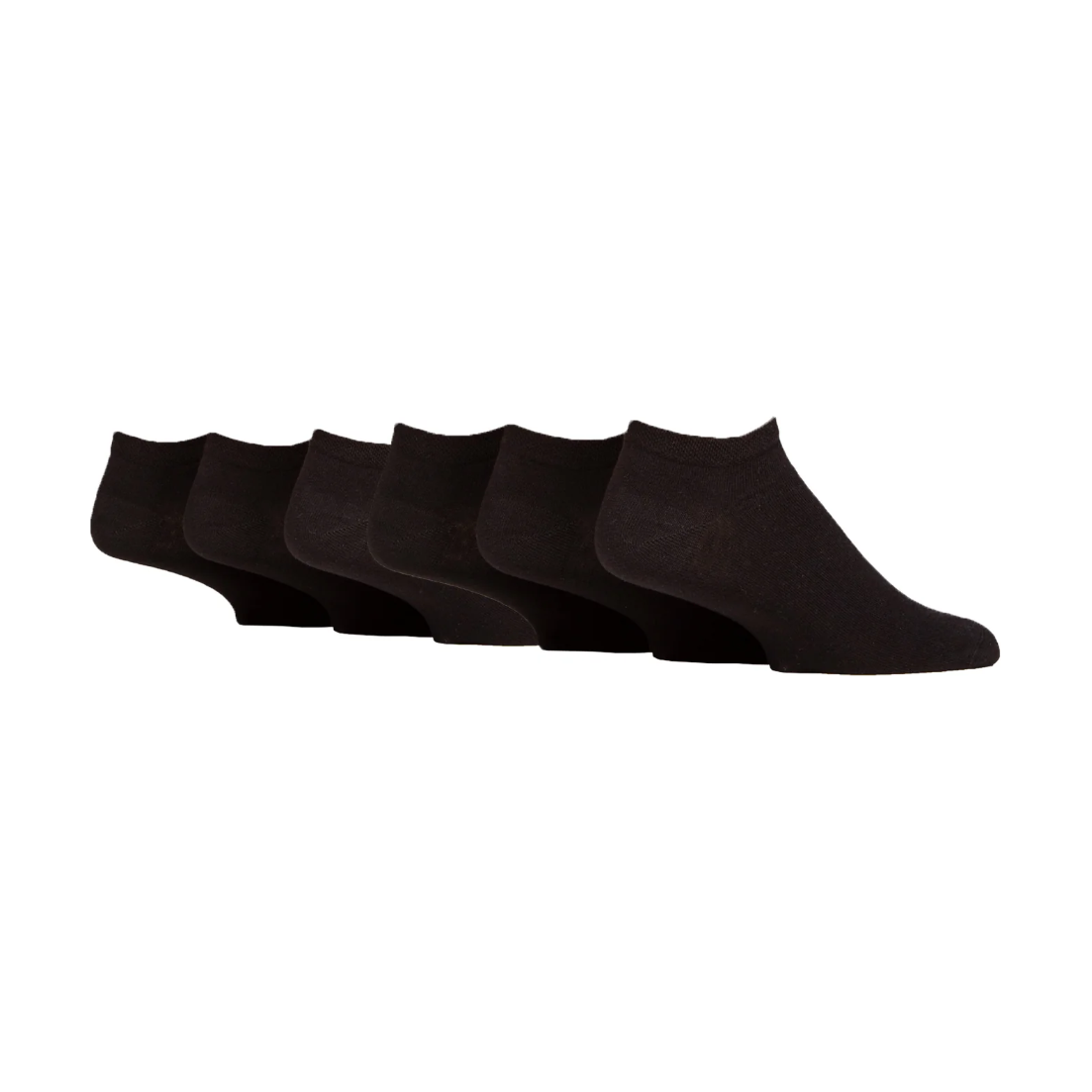 6 Pairs Men's Diabetic Trainer Socks - Black