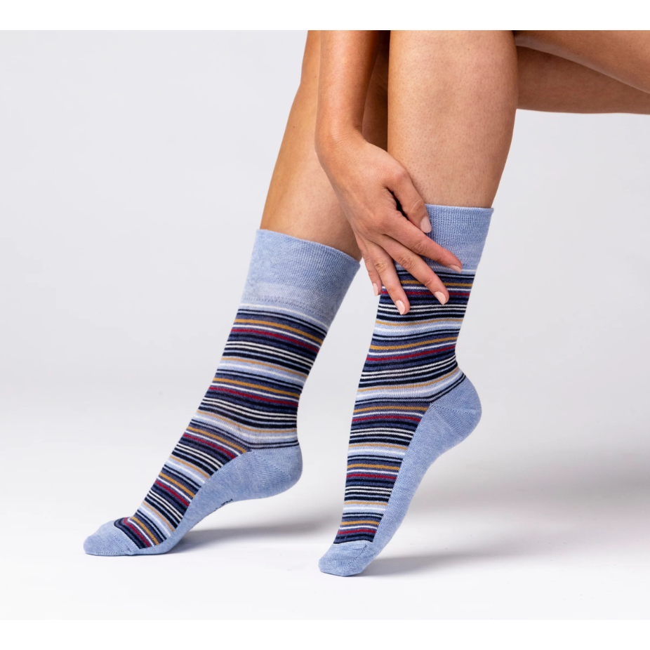 12 Pairs Ladies Gentle Grip Socks - Intellect Navy/Denim