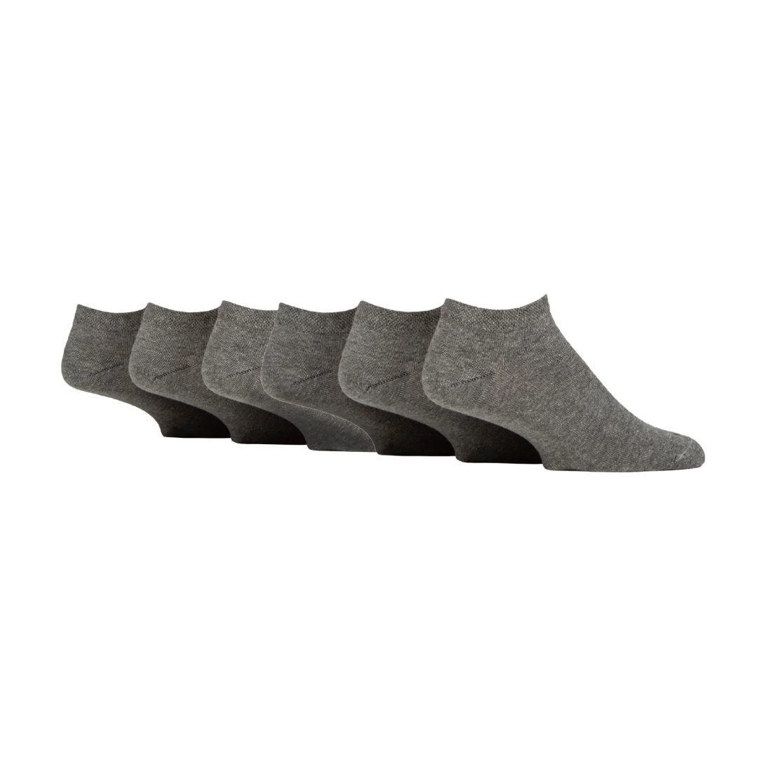6 Pairs Men's Diabetic Trainer Socks - Grey