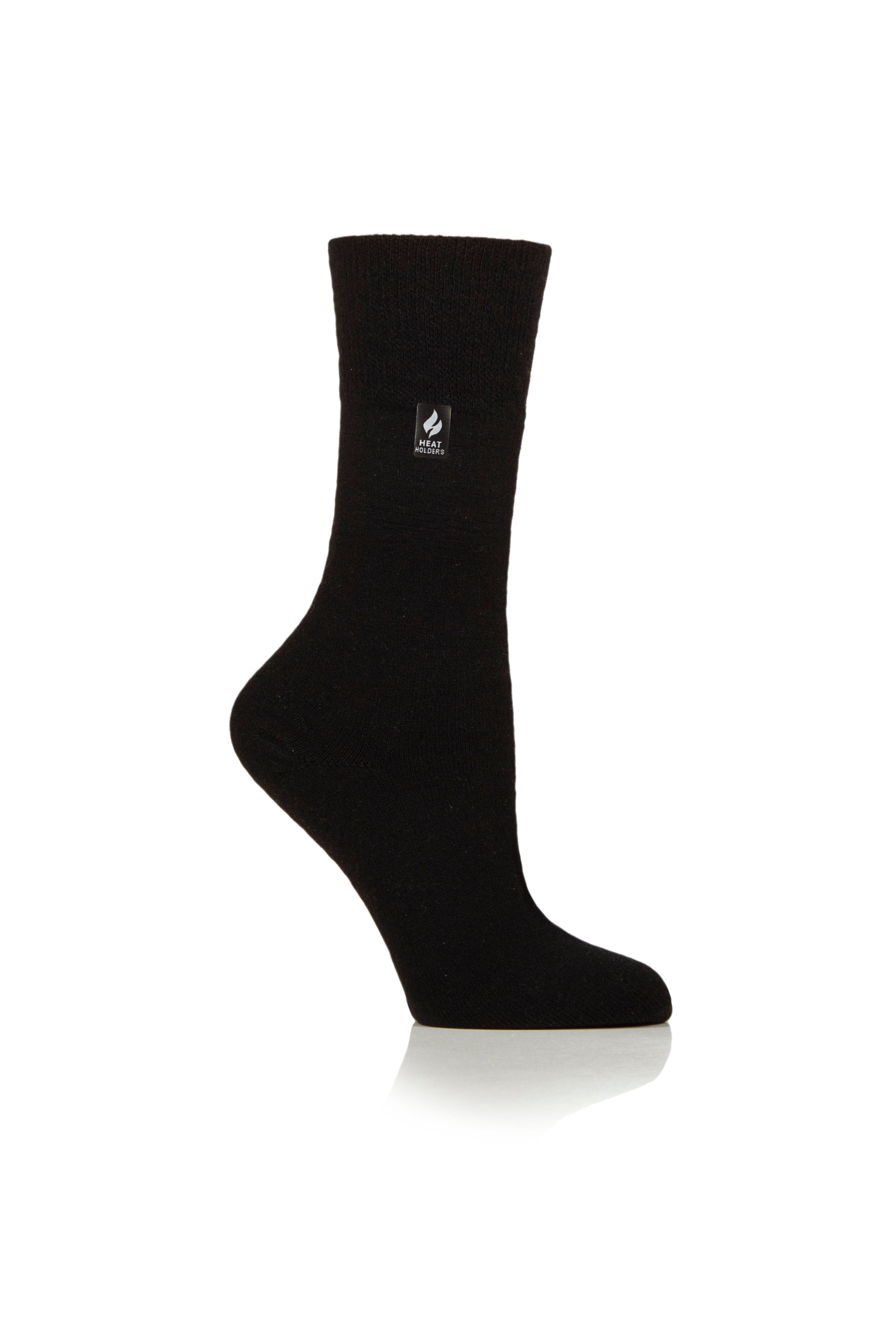 3 Pairs Ladies Gentle Grip Thermal Socks - Black