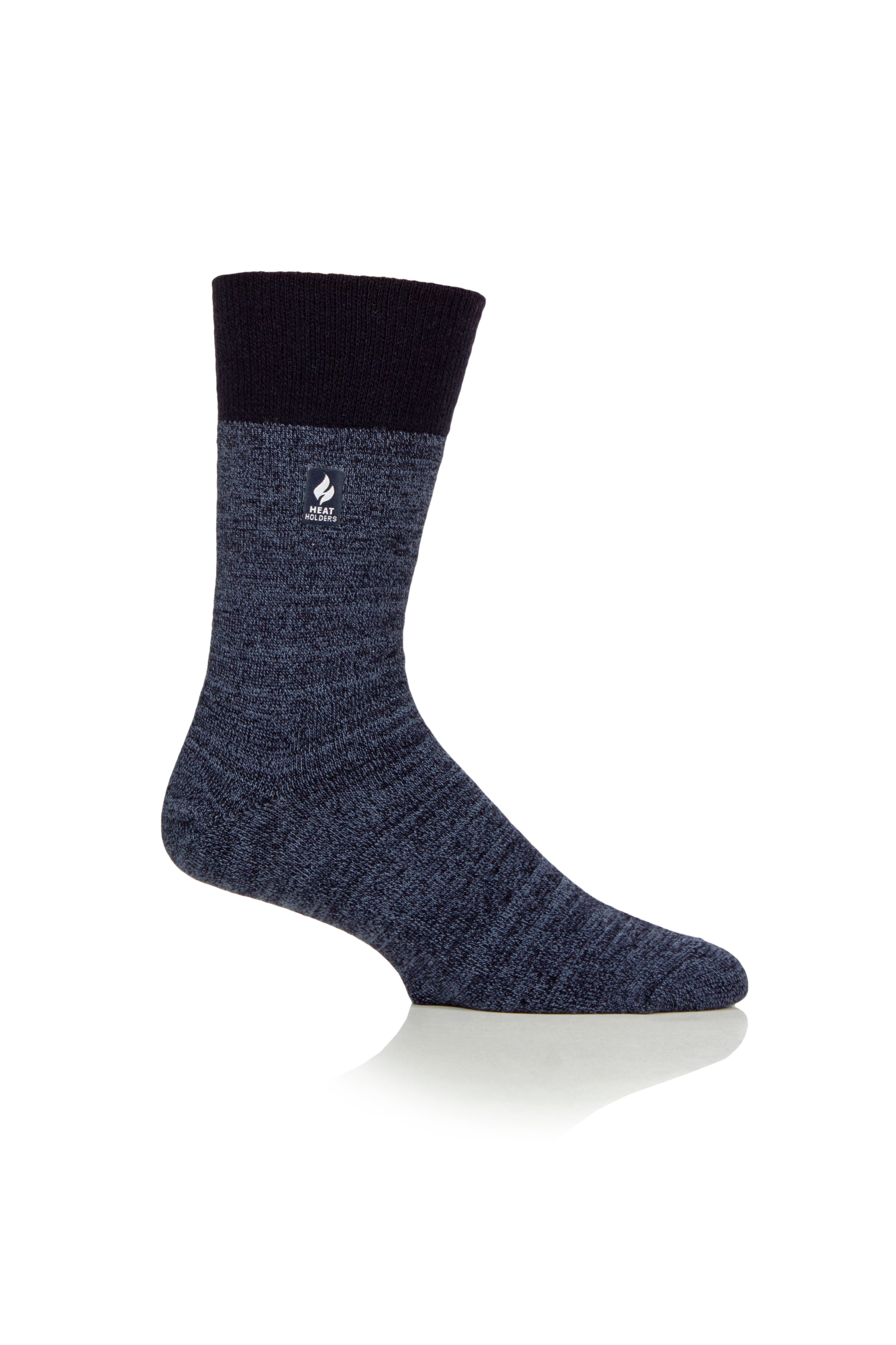 3 Pairs Mens Gentle Grip Thermal Socks BigFoot - Denim