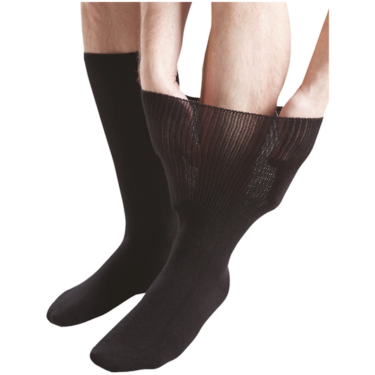 1 Pair Extra Wide Oedema Socks - Black