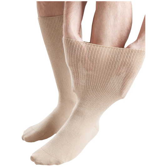1 Pair Extra Wide Oedema Socks - Beige