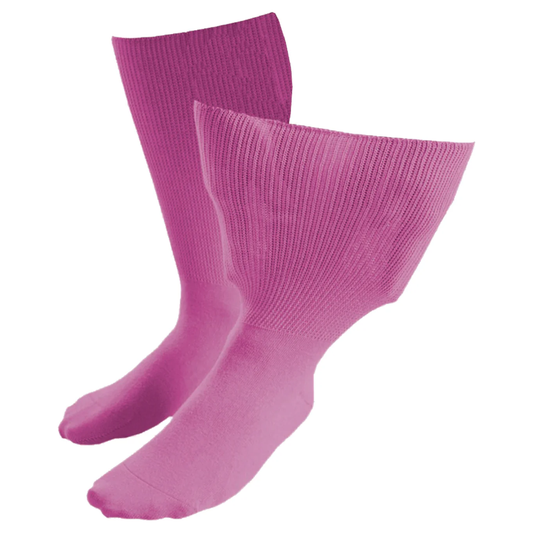 1 Pair Extra Wide Oedema Socks - Pink