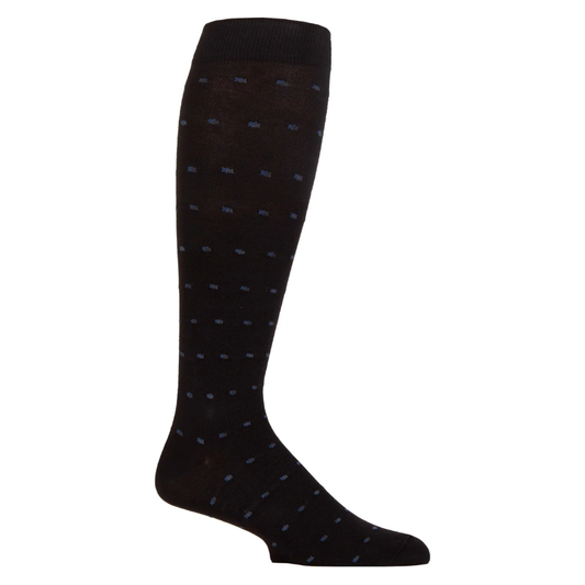 1 Pair Mens Compression Flight Socks - Black/Blue