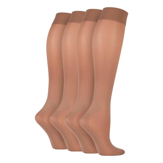 2 Pairs Ladies Energising Compression Socks - Natural