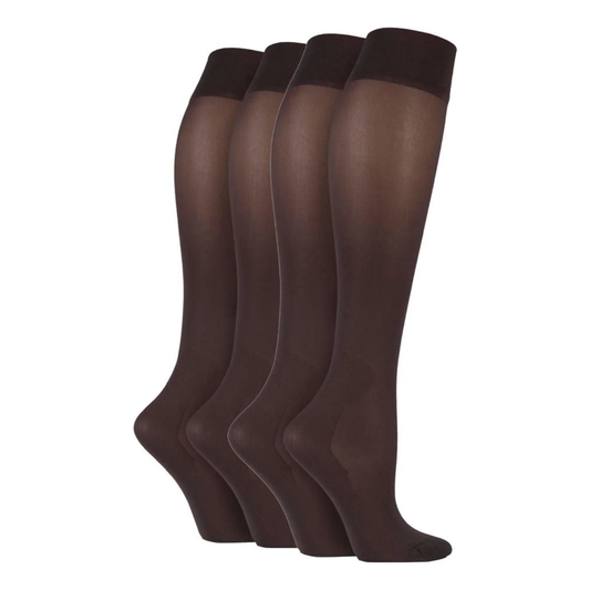2 Pairs Ladies Energising Compression Socks - Brown
