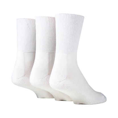 3 Pairs Ladies Cushion Foot Bamboo Diabetic Socks - White