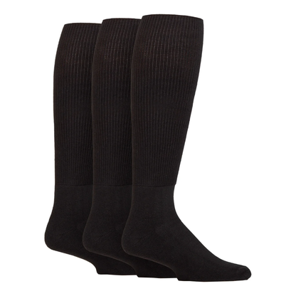 3 Pairs Ladies Knee Length Bamboo Diabetic Socks - Black