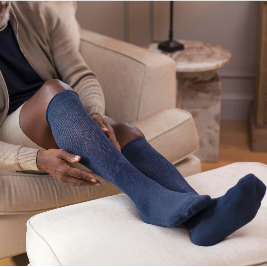 3 Pairs Mens Knee Length Bamboo Diabetic Socks - Coffee Bean