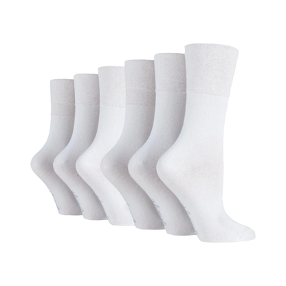 6 Pairs Ladies Diabetic Socks - White