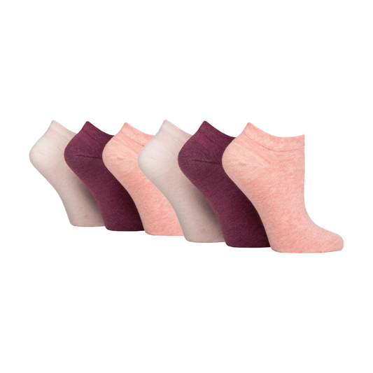 6 Pairs Ladies Diabetic Trainer Socks - Lavender Mix