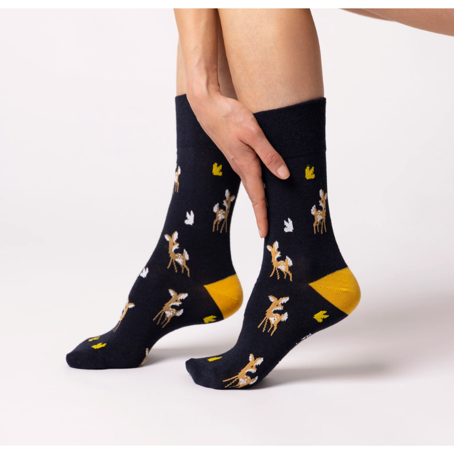 12 Pairs Ladies Gentle Grip Socks - Woodland Walk