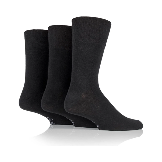 12 Pairs Mens Gentle Grip Socks - Black