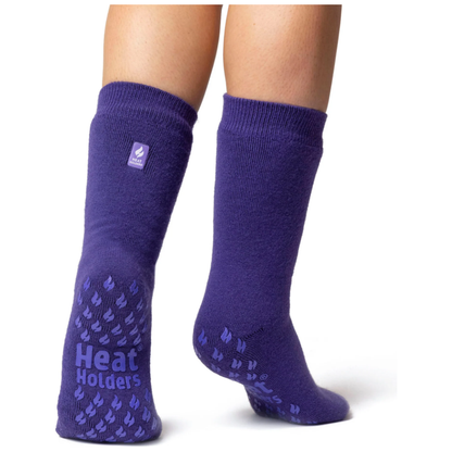 1 Pair Ladies Heat Holders Raynaud's Thermal Slipper Socks - Lavender