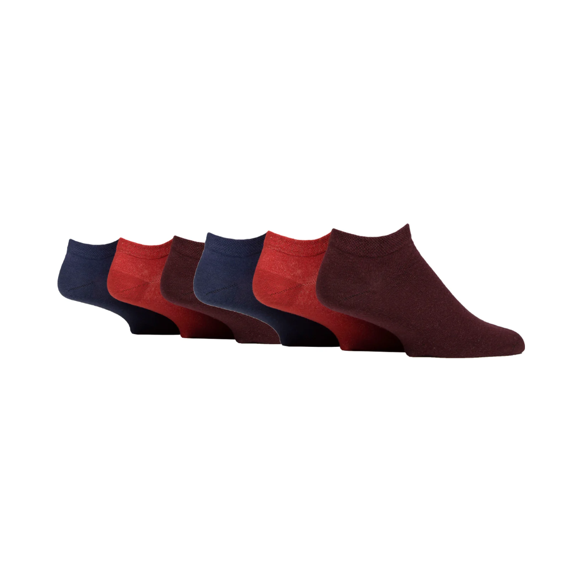 6 Pairs Men's Diabetic Trainer Socks - Orange Mix